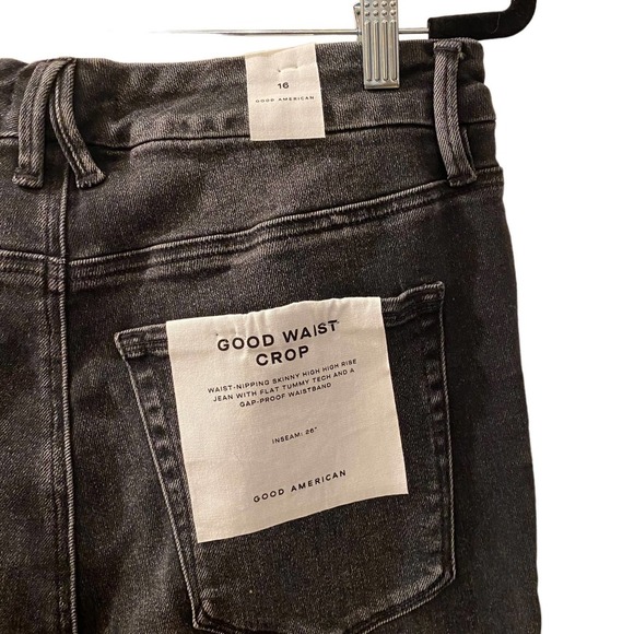 NWT Good American Good Waist Crop Distress Knee sz 16 - Picture 7 of 10